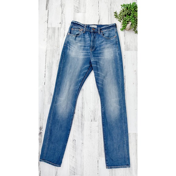 Madewell Perfect Fall Jean in Vance Wash Jeans Paint Distressed - Picture 2 of 8